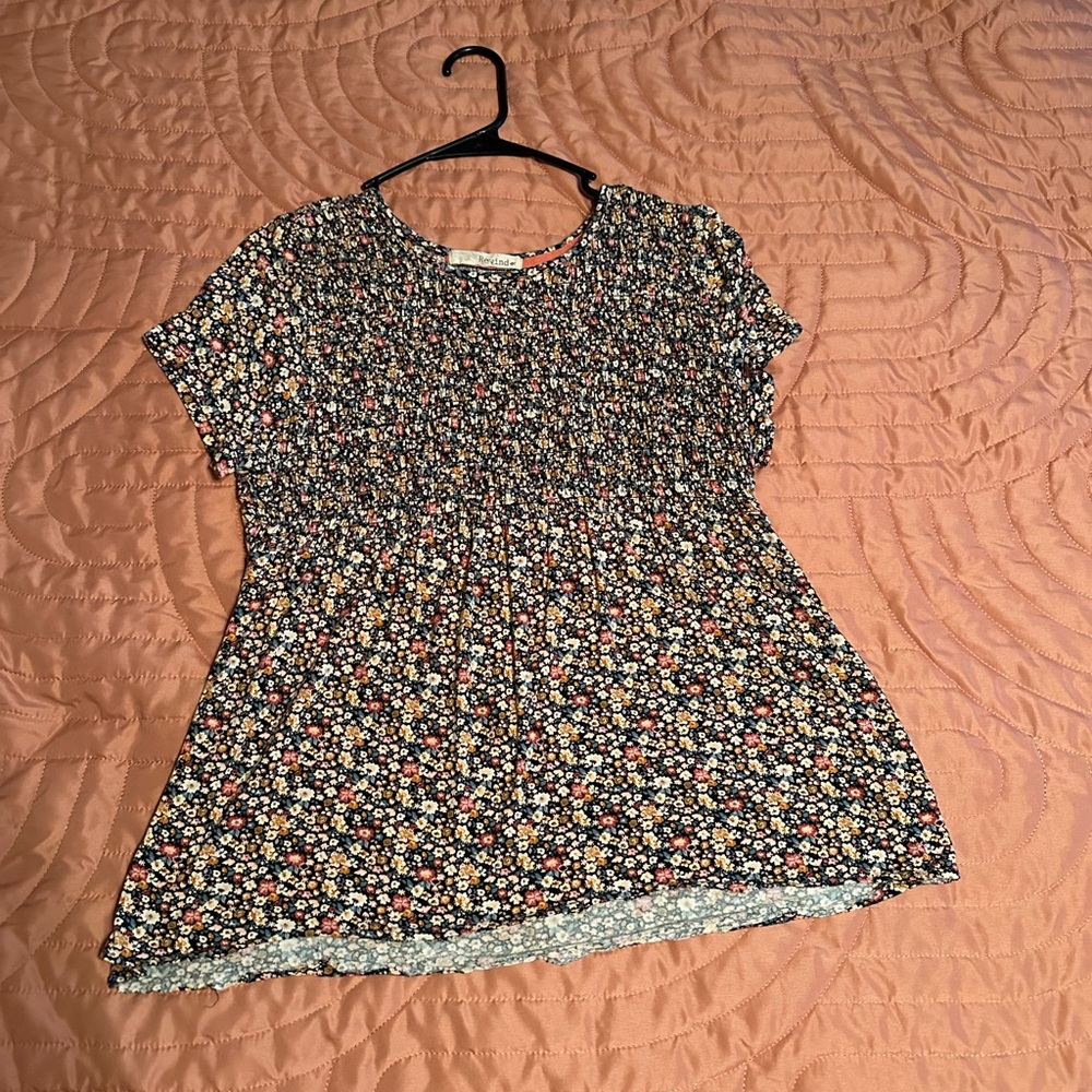 Rewind Black Floral Women's Blouse